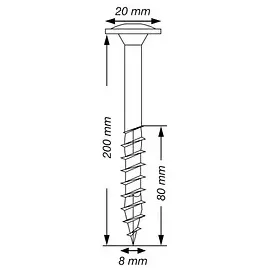SPAX Tellerkopf T-STAR plus T40 8x200mm, 50er-Pack (0251010802005)