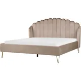 Beliani Polsterbett 180 x 200 cm Taupe