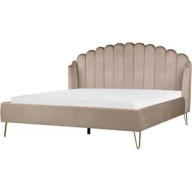 Beliani Polsterbett 180 x 200 cm Taupe