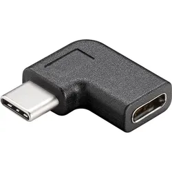 USB-C 3.0 Adapter, C Buchse - C Stecker, seitlich gewinkelt, schwarz
