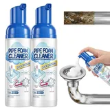 Rohrreiniger Extrem Stark, 2026 Neu WC Reiniger Toilettenreiniger Extrem Stark, Abflussreiniger Rohrreinigungsmittel, WC Schaumreiniger für Küche Bad Toiletten (2 Pcs, 60ml)
