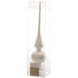 Christmas Decorations Christbaumspitze Glas 26cm winterweiß matt