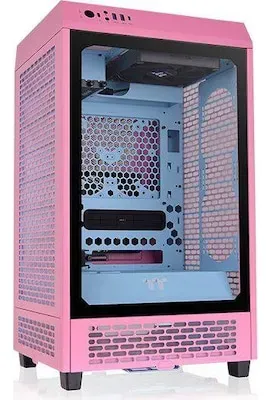 THERMALTAKE The Tower 200 Mini-Tower Mini-ITX Gehäuse mit Sichtfenster pink