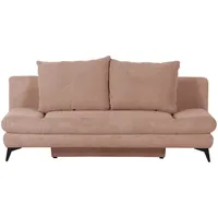 home24 Schlafsofa, Rosa, Textil, 2-Sitzer, 200x78x95 cm, Stoffauswahl, Liegefunktion, Schlafen auf Sitzhöhe, Rücken echt, Wohnzimmer, Sofas & Couches, Schlafsofas, Schlafsofas mit Bettkasten