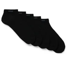 Boss Sneakersocken 5er Pack - 5P AS Uni CC, kurz, Baumwoll-Mix, uni schwarz 39-42