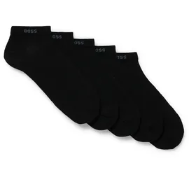 Boss Sneakersocken 5er Pack - 5P AS Uni CC, kurz, Baumwoll-Mix, uni schwarz 39-42