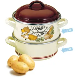 Dampfgartopf ELO, beige (beige, braun), Ø:18cm, Töpfe, Dampfkochtopf, Induktion