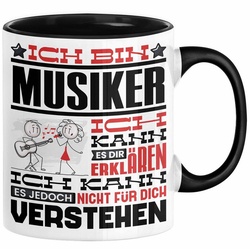Trendation Tasse Musiker Geschenk Tasse Geschenkidee für Musiker Geburtstag Lustiger Sp schwarz