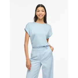 VILA VIELLETTE Kurzarmshirt Satin Blau 44