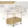 Costway Beistelltisch Gold Glas 60 x 40 x 76 cm