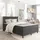 vidaXL Boxspringbett Dunkelgrau Stoff 160x200 cm