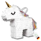 LITTLE BIRTHDAY | Einhorn Pinata | Piñata Geburtstag Mädchen und Junge | 39x43x10cm | Süssigkeiten Kindergeburtstag | Pinata ohne Füllung | Einhorn Geburtstag für die Motto Party