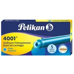 PELIKAN 310656 Pelikan Großraum-Tintenpatronen 4001®, Türkis, 5 Stück