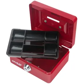 HMF 102122-03 Kinder Spardose, Geldkassette abschließbar mit Schlitz, 12,5 x 9,5 x 6 cm Rot