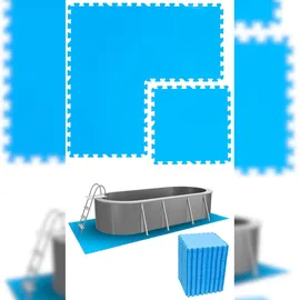 Eyepower Poolunterlage 15 m2 blau 50x50 cm