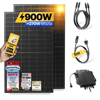 onLite: 900 Watt Balkonkraftwerk - 5m / ohne Halterung / ohne Speicher