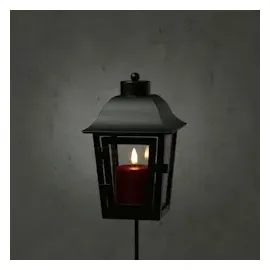 MARELIDA Laterne mit Mini LED Kerze mit 2 wechselbaren Spitzen und Erdspieß