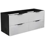 duschspa Waschtisch Unterschrank Waschtischunterschrank Waschbeckenunterschrank Badschrank, 50-120cm Hängeschrank, Matt / Hochglanz schwarz 120 cm x 52 cm x 46.3 cm