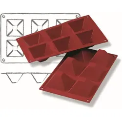 SCHNEIDER Silikon-Backform, Pyramide, rot, Hochwertiges und lebensmittelechtes Silikon mit Antihaftwirkung, Maße: 71 x 71 x 40 mm