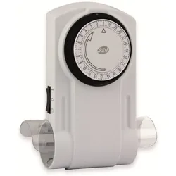 REV Zeitschaltuhr mechanisch, mit 2-fach Steckdose, weiß