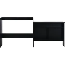 vidaXL Bartisch mit 2 Tischplatten 130 x 40 x 120 cm Schwarz