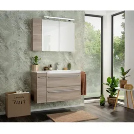 Fackelmann Waschbeckenunterschrank Luxor 2 Schubladen 79,4 x 60,3 x 45 cm Braun