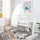 roba Babywiege Miffy® 40 x 90 cm aus Holz - Stubenwagen & Wiege - Bett Set komplett mit Feststellfunktion & textiler Ausstattung - Weiß/Grau