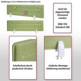 MCW Tischtrennwand Grün 100 x 30 cm