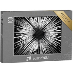 puzzleYOU Puzzle Abstrakt leuchtende lineare Lichtinstallation, 100 Puzzleteile, puzzleYOU-Kollektionen Fotokunst