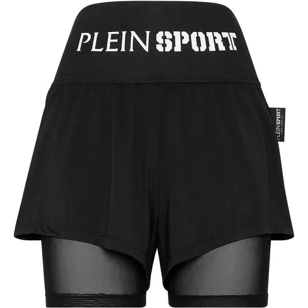 PLEIN SPORT Damen Shorts, Schwarz, M