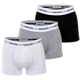 Lacoste Boxershorts 3 Einheiten Schwarz / Weiß / Grau S