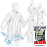 Travelfreund® Einweg & Einmal Regenjacke mit Kaputze - Einheitsgröße - Regencape - Regenponcho -Regenumhang - transparent & wasserdicht für Fahrrad & Erwachsene - Damen & Herren (Mengenauswahl)