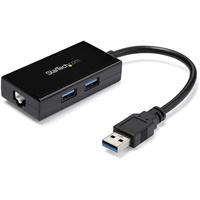 Startech StarTech.com USB 3.0 auf Gigabit Netzwerk Adapter mit 2 Port USB Hub - Native Treiber-Unterstützung (Windows, Mac und Chrome OS)