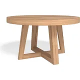 Casa Padrino Luxus Esstisch Naturfarben 140-320 x 140 x H. 77 cm - Runder ausziehbarer Massivholz Konferenztisch - Esszimmer Möbel - Büro Möbel ...