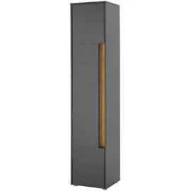 furn.design Center Hochschrank 34 x 200 cm Grau/Eiche Wotan Holz