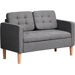 HOMCOM 2 Sitzer Sofa Polyester, Schaumstoff