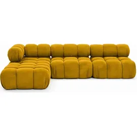 kaiser möbel Ecksofa Modulare L-Form, Veloursstoff Salvador, Gelb, Links, Selia - Gelb