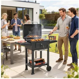 Outsunny Holzkohlegrill schwarz