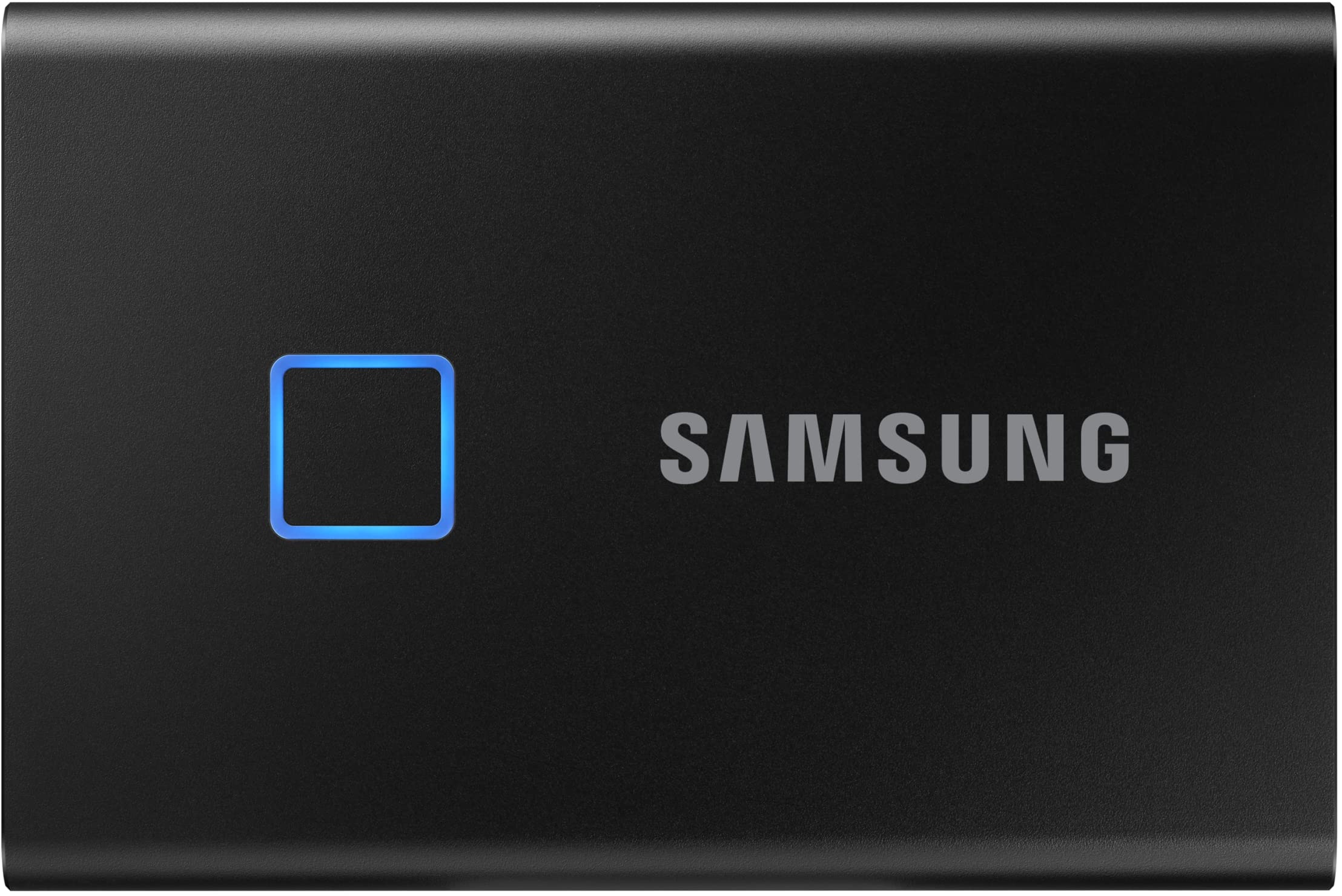 Samsung Portable SSD T7 Touch, 1 TB, USB 3.2 Gen.2, 1.050 MB/s Lesen, 1.000 MB/s Schreiben, Externe SSD Festplatte mit Fingerabdruckscanner für Mac, PC, Tablet, Metallic Black, MU-PC1T0K/WW