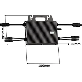 sunniva SUNNIVA® Balkonkraftwerk 800W komplett Steckdose TSUN Wechselrichter, Solaranlage Komplettset, 4x 460W BIFAZIAL, FULL BLACK, Glas-Glas Solarmodule, inkl.5m Kabel, Bluetooth