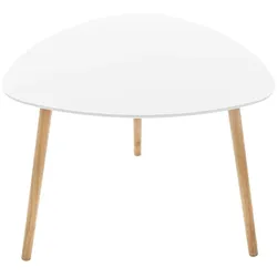 WellHome - Beistelltisch 60x45 cm Weiß Skandinavischer Stil