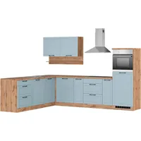 kochstation Winkelküche KS-Lana L-Form 240 cm blau