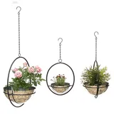 DanDiBo Ambiente Blumenampel 3er Set Silber