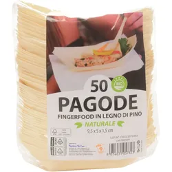 Paperlynen Fingerfoodartikel aus naturbelassenem Weichholz, Pagoden  2000 Stück