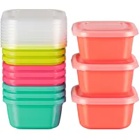 Kigima Mini-Gefrierdosen 12x0,3L quadratisch mehrfarbig – Vorratsdosen mit Deckel luftdicht – Frischhaltedosen mit Deckel – Aufbewahrungsbox Küche für Mealprep & Organisation