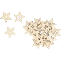 Artemio Adventszahlen Sterne 25 Stück 3 cm - Beige