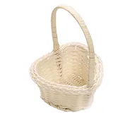 Körbchen Blumenkinder - Blumenmädchen Korb | Gewebter Korb Mit Griff Webkörbe | Kleine Weiden Rattan Körbchen | Streukörbchen | Blumenkorb Rattan Blumenkorb | Blumenmädchenkörbe Aufbewahrungskörbe