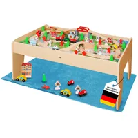 Coemo Spieltisch mit 90-tlg. Holzeisenbahn Farbe Natur