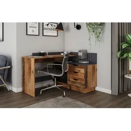 byLIVING Eckschreibtisch Belfast Eiche / Braun