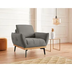Sessel EXXPO - SOFA FASHION "Palic, Loungesessel", grau (summer), B:92cm H:87cm T:95cm, Sessel, Einzelsessel, inklusive Rückenverstellung